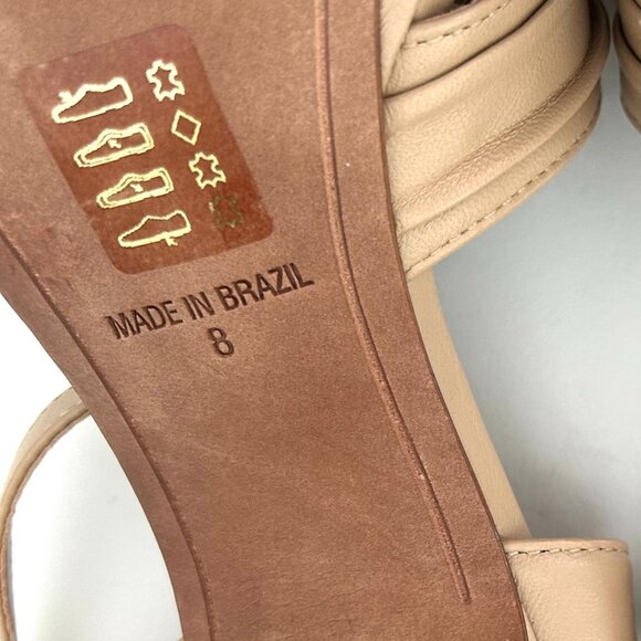 BCBG Max Azria Ravil Criss Cross Platform Sandal in Almond Size 8 *NWOB* - Picture 11 of 12